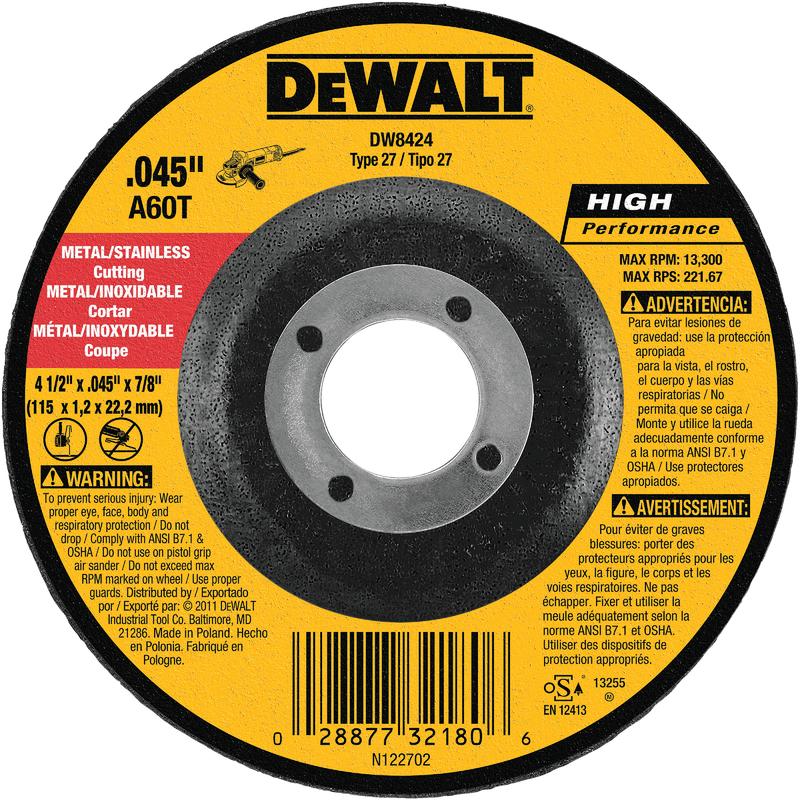 Dewalt Metal/Stainless Cutting Disc