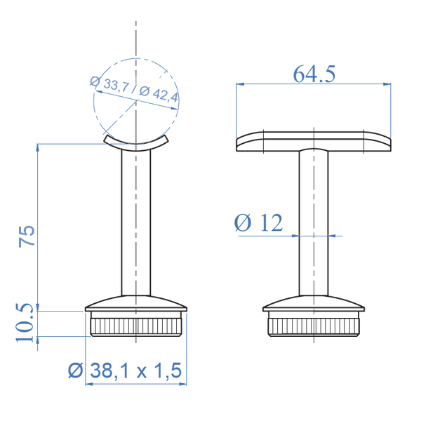 Inox Handrail Support